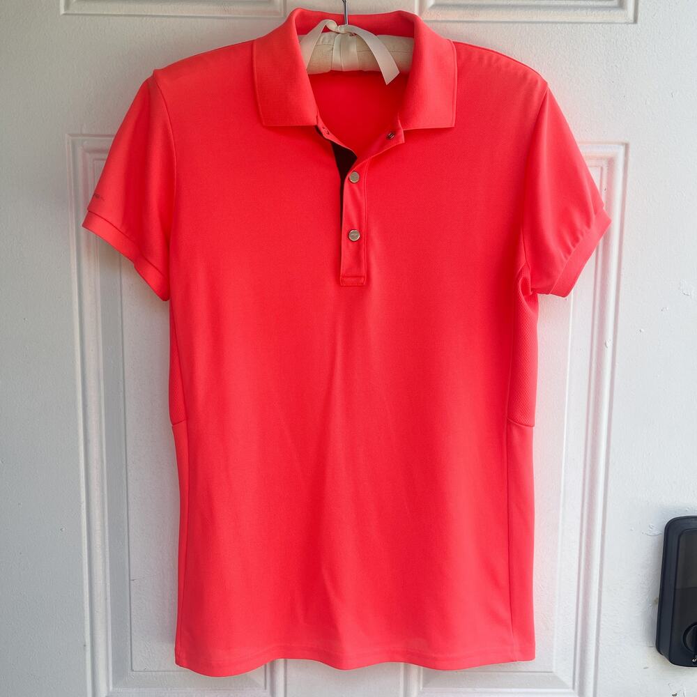 RLX Ralph Lauren Women’s Golf Polo Shirt Coral Pink Mesh Size M
